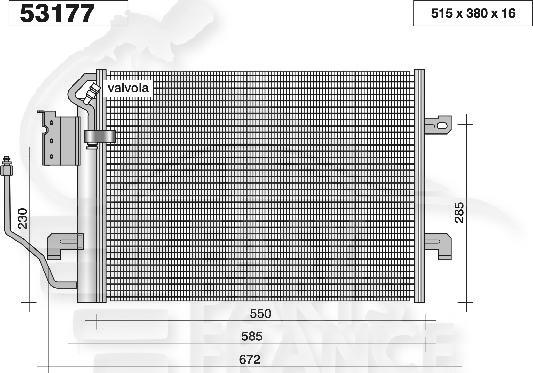 CONDENSEUR TT TYPES 510 X 380 X 16 Pour MERCEDES CLASSE A - W168 - ME020 11/97→12/01