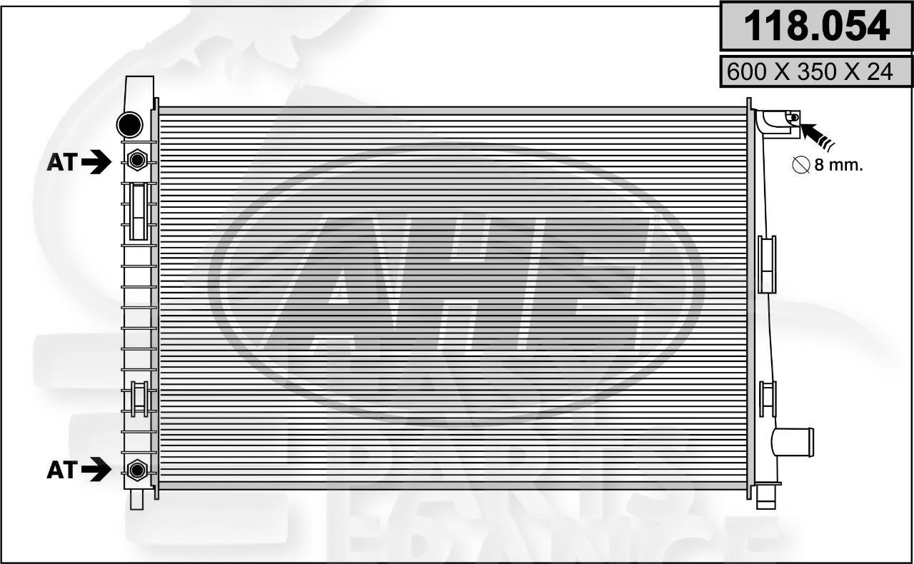 RADIA CDI TT TYPES A 210 + CLIM BV AUTO 600 X 355 X 22 Pour MERCEDES CLASSE A - W168 - ME020 11/97→12/00