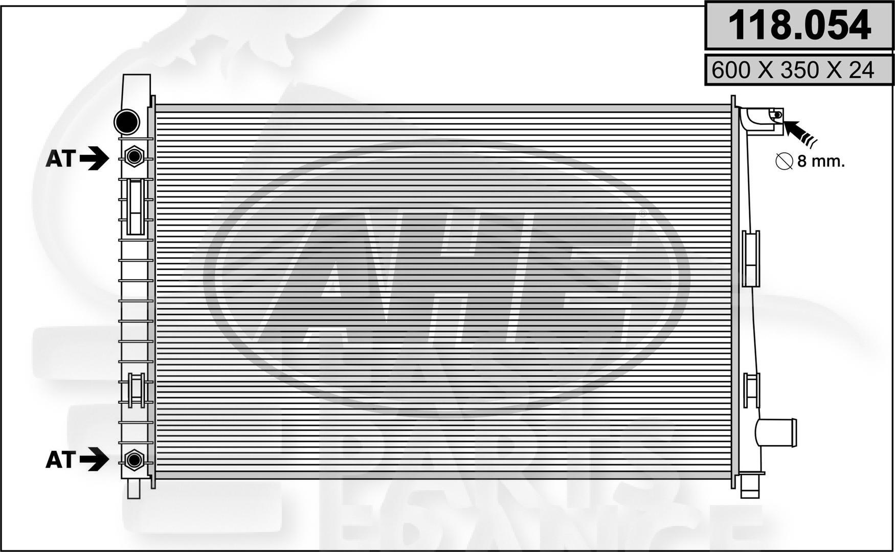 RADIA CDI TT TYPES A 210 + CLIM BV AUTO 600 X 355 X 22 Pour MERCEDES CLASSE A - W168 - ME020 11/97→12/01