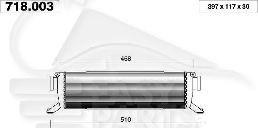 ECHANGEUR CDI TT TYPES 395 X 110 X 34 Pour MERCEDES CLASSE A - W168 - ME020 11/97→12/00