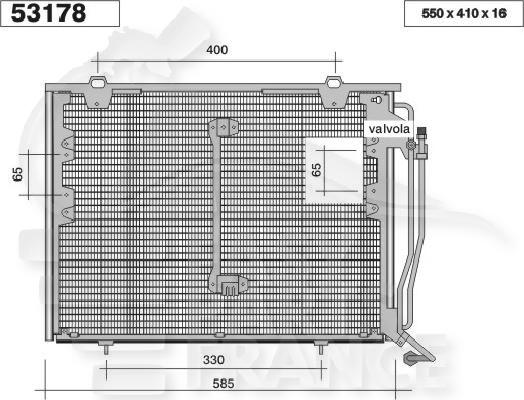 CONDENSEUR C250 TD 590 X 407 X 20 Pour MERCEDES CLASSE C - W202 - ME050 06/93→06/00