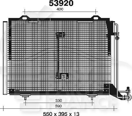 CONDENSEUR TT TYPES 550 X 405 X 20 Pour MERCEDES CLASSE C - W202 - ME050 06/93→06/00