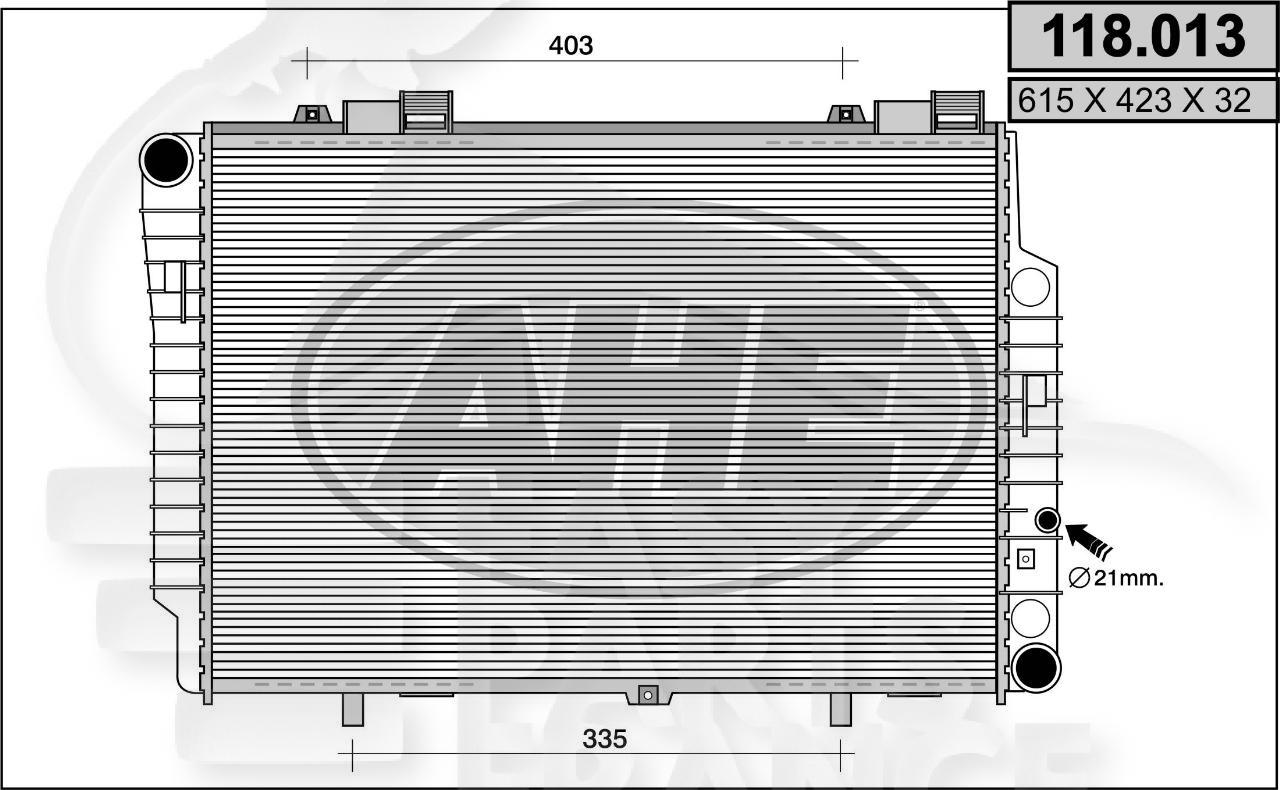 RADIA ESS TT TYPES + CLIM BV MECA 615 X 420 X 27 Pour MERCEDES CLASSE C - W202 - ME050 06/93→06/00