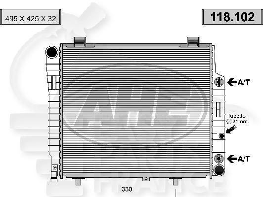 RADIA C200 - 220 D SS CLIM BV AUTO 490 X 410 X 32 Pour MERCEDES CLASSE C - W202 - ME050 06/93→06/00