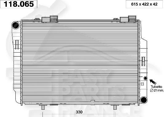 RADIA C200 - 220 D + CLIM C250 D +/- CLIM BV MECA 615 X 420 X 40 Pour MERCEDES CLASSE C - W202 - ME050 06/93→06/00