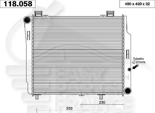 RADIA C200 - 220 D SS CLIM BV MECA 490 X 410 X 32 Pour MERCEDES CLASSE C - W202 - ME050 06/93→06/00