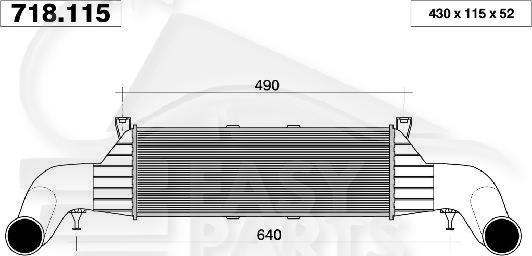 ECHANGEUR 2.0 - 2.2 CDI - 2.5 TD 430 X 133 X 50 Pour MERCEDES CLASSE C - W202 - ME050 06/93→06/00