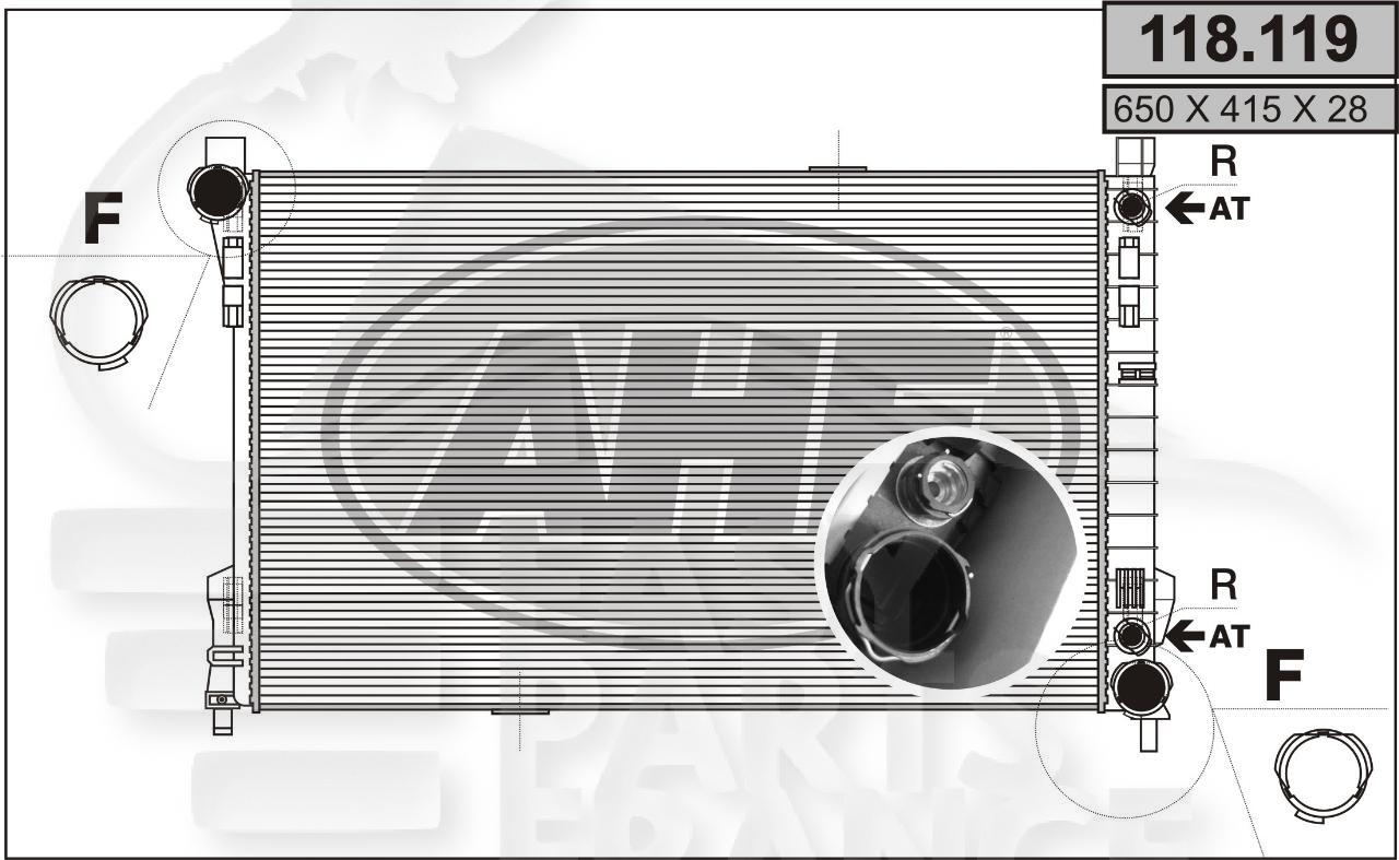 RADIA TT TYPES sauf C270 C320 CDI + CLIM BA 650 X 405 X 28 Pour MERCEDES CLASSE C - W203 4 PTES - ME060 07/00→02/04