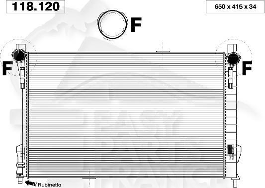 RADIA C270 CDI + CLIM .. BA/BM 650 X 415 X 34 Pour MERCEDES CLASSE C - W203 4 PTES - ME060 07/00→02/04