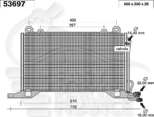 CONDENSEUR 560 X 330 X 20 Pour MERCEDES CLASSE E - W210 - ME080 06/95→09/99