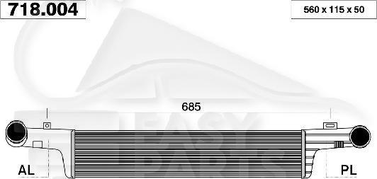 ECHANGEUR TT TYPES 562 X 113 X 52 Pour MERCEDES CLASSE E - W210 - ME080 06/95→09/99