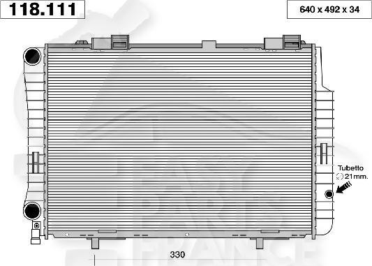 RADIA E280 - 320 +/- CLIM BV MECA 640 X 495 X 34 Pour MERCEDES CLASSE E - W210 - ME081 10/99→06/02