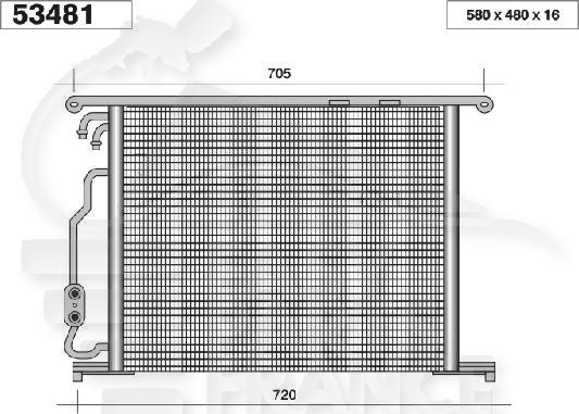 CONDENSEUR TT TYPES 580 X 480 X 16 Pour MERCEDES CLASSE S - W220 - ME130 10/98→09/02