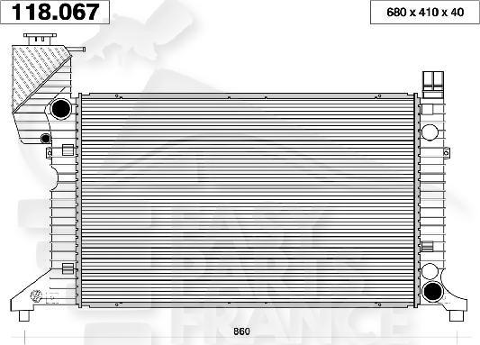 RADIA TT TYPES CDI +/- CLIM BM 680 X 410 X 42 Pour MERCEDES SPRINTER - ME242 08/02→03/06
