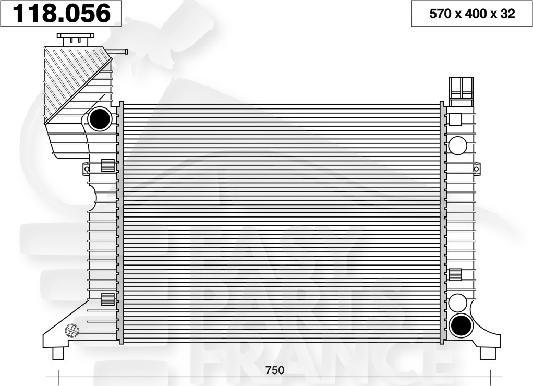 RADIA TT TYPES +/- CLIM BM 570 X 410 X 32 Pour MERCEDES SPRINTER - ME240 07/95→02/00