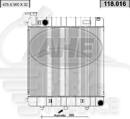 RADIA 207 D 410 TT TYPES SS CLIM 509 X 474 X 34 Pour MERCEDES 207 - ME260 01/77→