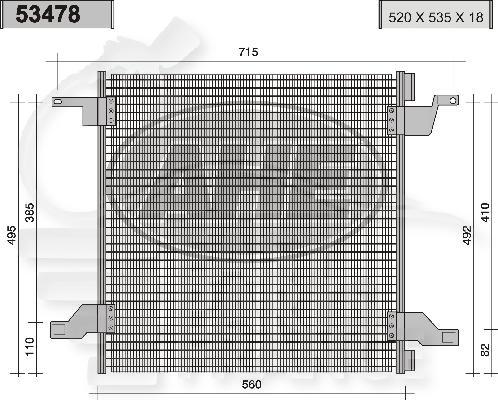 CONDENSEUR TT TYPES 535 X 510 X 16 Pour MERCEDES CLASSE ML - W163 - ME150 09/98→08/01