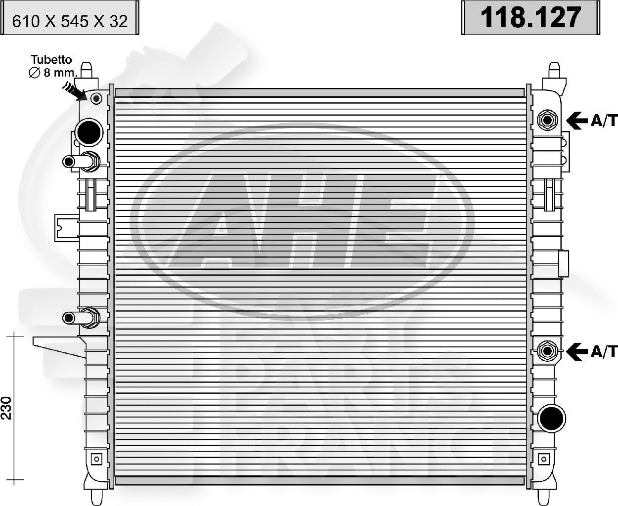RADIA TT TYPES sauf CDI +/- CLIM BA/BM 610 X 545 X 34 Pour MERCEDES CLASSE ML - W163 - ME150 09/98→08/01