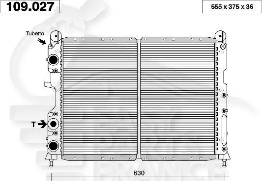 RADIA 1.7 - 1.9 D/TD + CLIM 554 X 375 X 22 Pour FIAT TEMPRA - FT056 10/90→