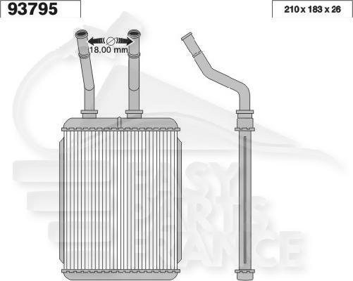 RADIA DE CHAUF TT TYPES 210 X 184 X 25 Pour ALFA ROMEO 147 - AA030 10/00→11/04