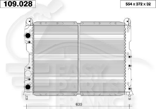 RADIA 1.7-1.8 -2.0 +/- CLIM .. 03/96→ 502 X 375 X 26 Pour ALFA ROMEO 155 - AA040 04/92→