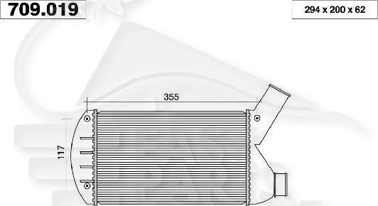 ECHANGEUR D'AIR 2.5 TD 295 X 202 X 62 Pour ALFA ROMEO 155 - AA040 04/92→