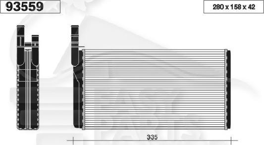RADIA DE CHAUF TT TYPES 280 X 156 X 42 Pour ALFA ROMEO 164 AA070 08/91→