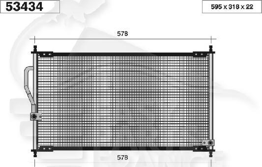 CONDENSEUR 2.0 I 16 V 595 X 320 X 20 Pour HONDA CR-V - HD081 01/00→03/02