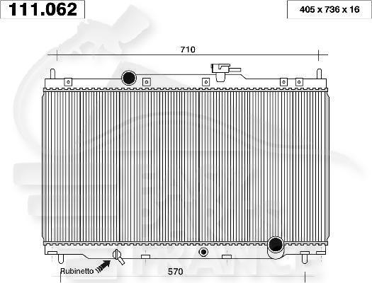 RADIA 2.0 I 16 V BM +/- CLIM 405 X 735 X 16 Pour HONDA CR-V - HD082 03/02→12/04