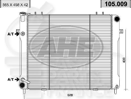 RADIA 4.0 I BA/BM +/- CLIM 566 x 498 x 32 Pour JEEP GRAND CHEROKEE - JE030 01/93→12/98