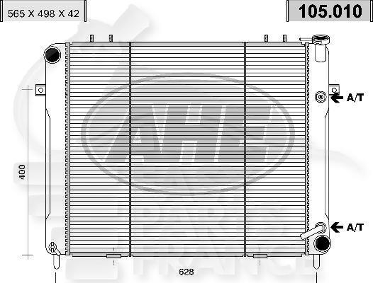 RADIA 5.2 I - 5.9 I BA/BM +/- CLIM 566 x 498 x 32 Pour JEEP GRAND CHEROKEE - JE030 →12/98