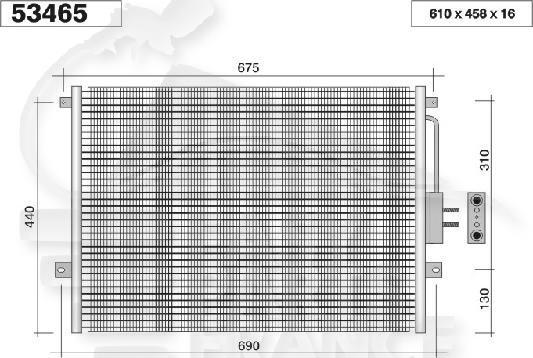 CONDENSEUR TT TYPES 620 x 465 x 16   GRAND CHEROKEE - JE032 10/01→12/04