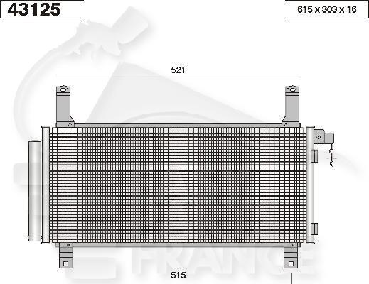 CONDENSEUR TT TYPES 590 x 305 x 16 Pour MAZDA 6 - MZ070 04/02→06/05