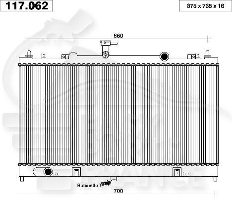 RADIA 2.0 DI BM +/- CLIM 375 x 735 x 16 Pour MAZDA 6 - MZ070 04/02→06/05