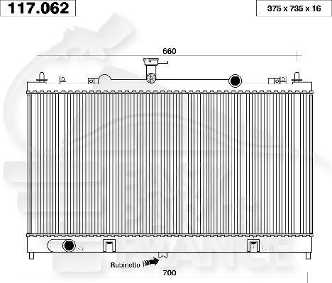 RADIA 2.0 DI BM +/- CLIM 375 x 735 x 16 Pour MAZDA 6 - MZ070 06/02→05/05