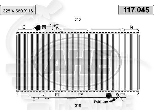 RADIA TT TYPES BV MECA + CLIM 325 x 691 x 16 Pour MAZDA 323 BA - MZ013 11/96→10/98
