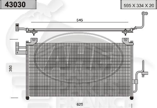 CONDENSEUR 1.6 - 1.9 600 x 330 x 20 Pour MAZDA 323 BJ - MZ015 03/01→