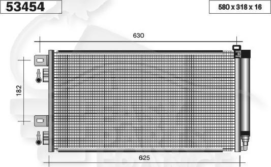 CONDENSEUR TT TYPES ESS 590 x 315 x 16 Pour MINI MINI R50/R53 - MN020 04/01→06/04