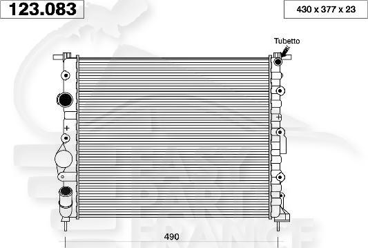 RADIA 1.2 8 V S/CLIM 420 x 378 x 23 Pour NISSAN KUBISTAR - NS080 05/03→