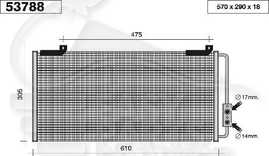 CONDENSEUR TT TYPES 610 x 292 x 16   400 - RV061 11/95→