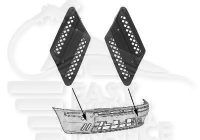 KIT DE GRILLE DE PC AVD/AVG NOIRE Pour FIAT PUNTO 3 PORTES - FT161 10/99→05/03