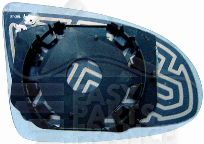 GLACE DE RETRO G CHAUF ASPHERIQUE Pour AUDI A2 - AD030 01/99→12/05