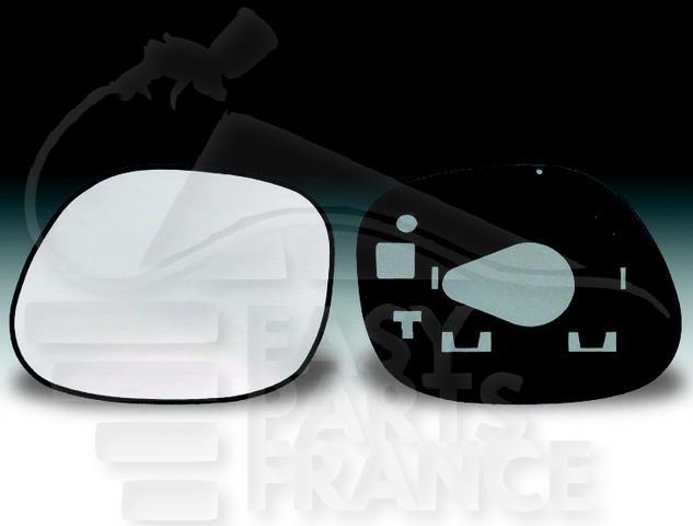 GLACE DE RETRO G CHAUF CONVEX Pour TOYOTA RAV 4 - TY190 10/94→08/97