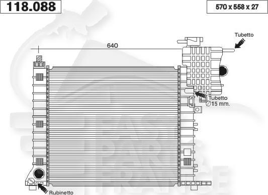 RADIA 2.2 TD BM S/CLIM 570 x 558 x 26 Pour MERCEDES VITO - VIANO - W638 - ME251 12/95→10/03