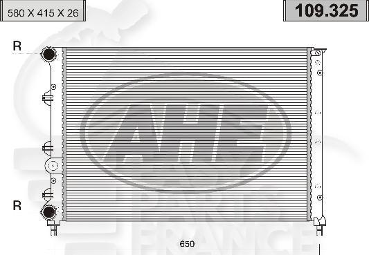 RADIA 1.6 - 2.0 +/- CLIM 580 x 415 x 26 Pour ALFA ROMEO 147 - AA030 10/00→12/04