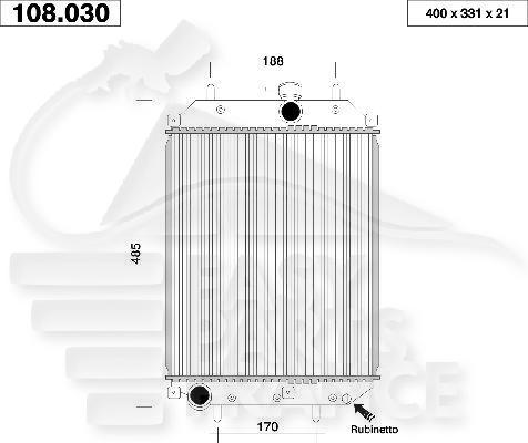 RADIA 1.1 12 V +/- CLIM 400 x 331 x 21 Pour DAIHATSU CUORE - DH020 03/03→