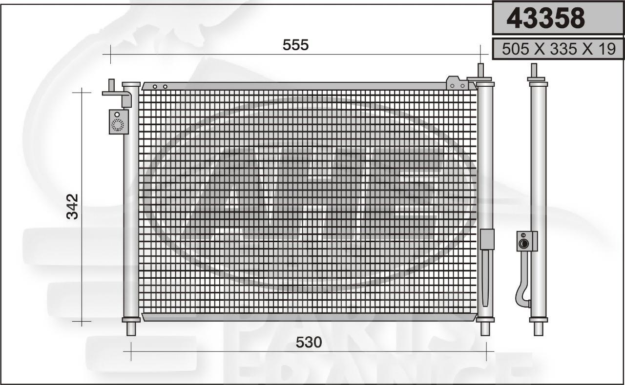 CONDENSEUR 1.7 CDTI 505 x 335 x 19 Pour HONDA CIVIC 3/5 PTES - HD039 03/01→12/03