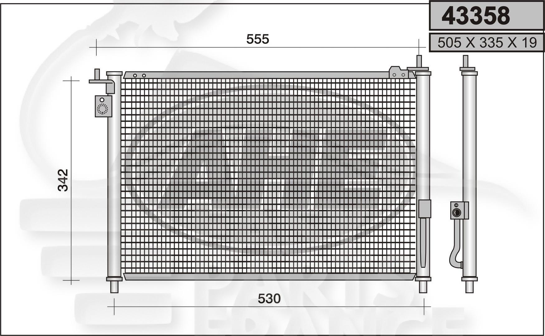 CONDENSEUR 1.7 CDTI 505 x 335 x 19 Pour HONDA CIVIC 4 PTES - HD042 10/03→12/05