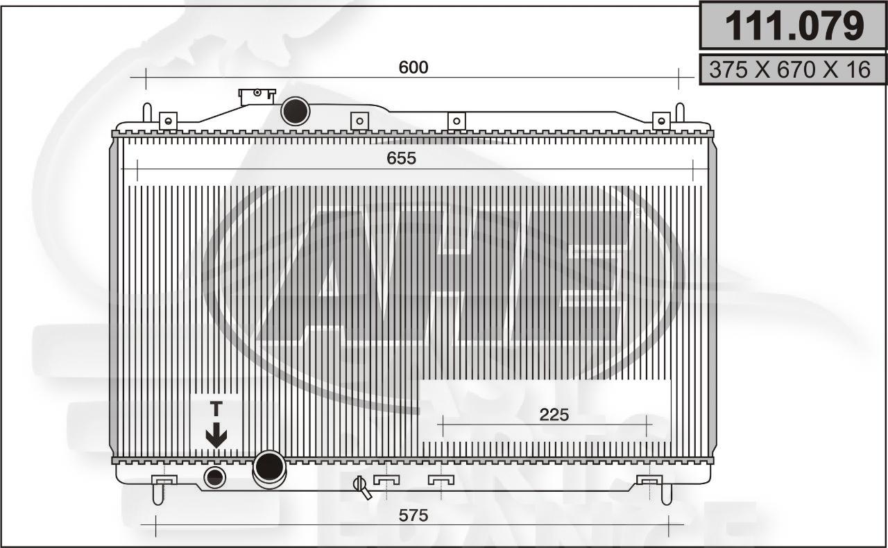 RADIA 1.8 I VTEC +/- CLIM .. BM 375 x 670 x 16 Pour HONDA CIVIC mod HB - HD043 01/06→