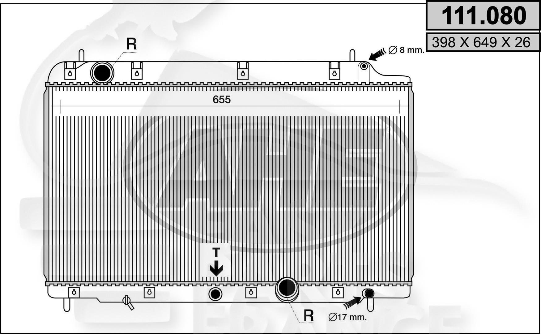 RADIA 2.2 CDTI BM +/- CLIM 398 x 649 x 26 Pour HONDA CR-V - HD082 04/02→12/04